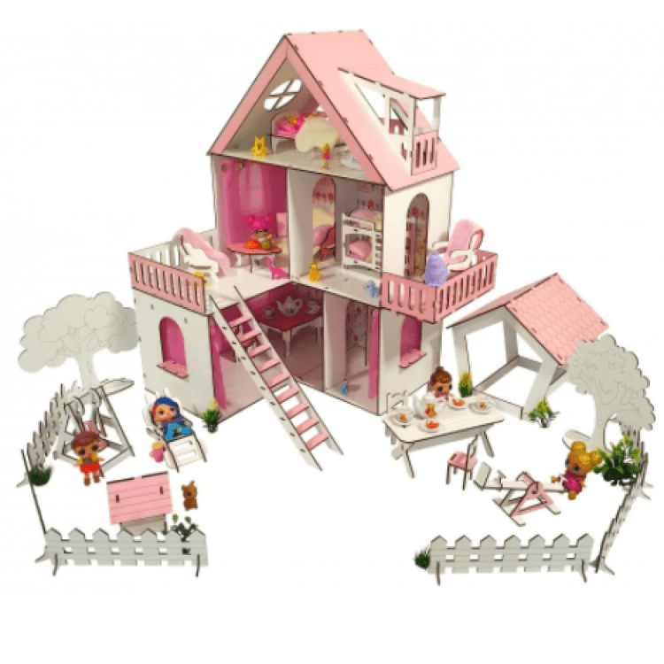 Будиночок для ляльок «Сонячна дача» з двориком - image-0
